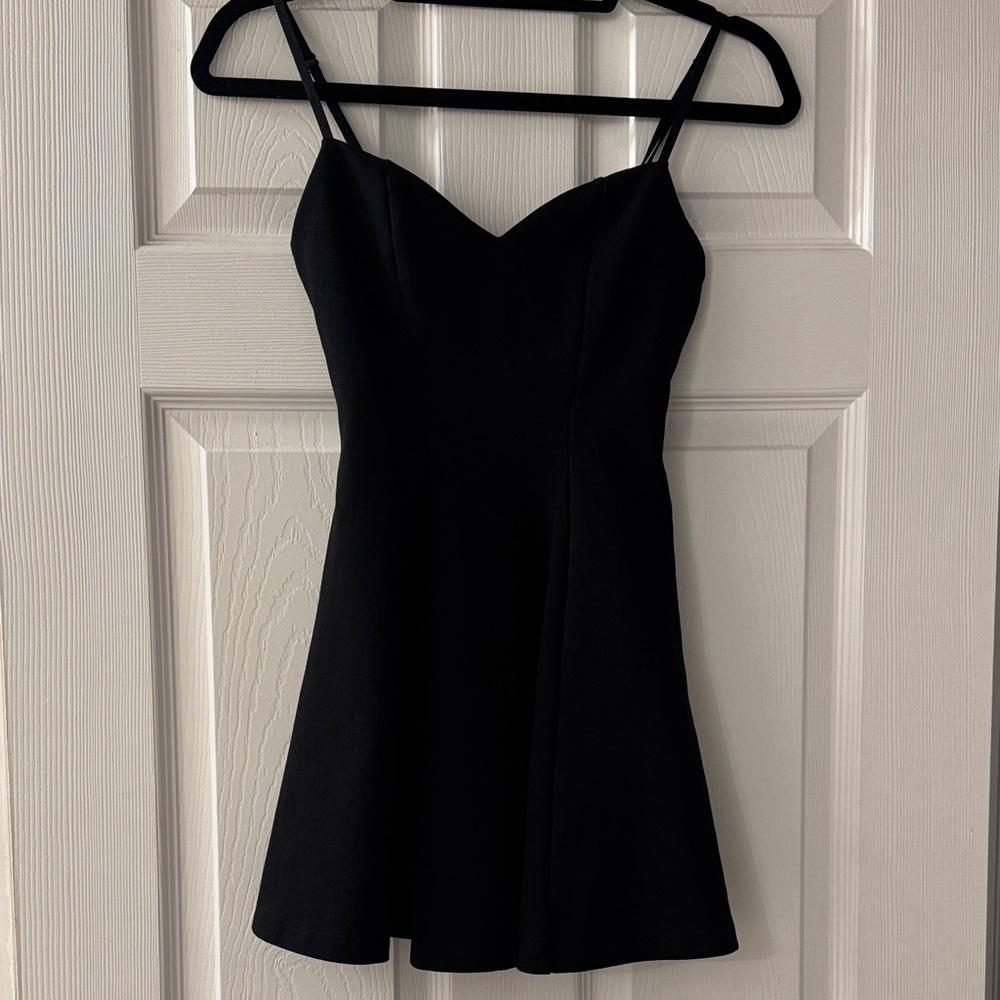 Zara Flare Adjustable Black Mini Dress